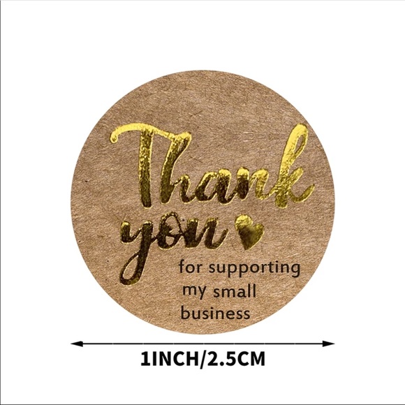 120 Kraft Thank You Stickers CLEARANCE - Picture 4 of 9